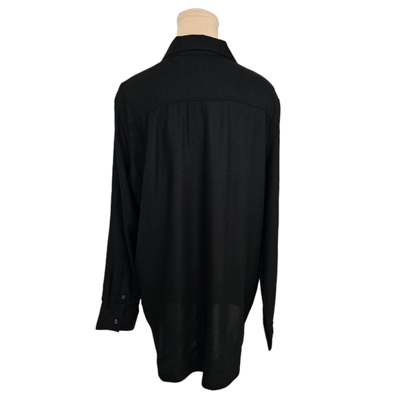 Artizia Sunday Best Black Long Sleeve Button Up Shirt Sz L - Picture 5 of 9